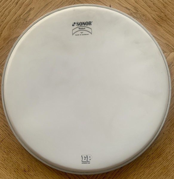 Sonor Schlagzeugfell 12" weiß aufgeraut